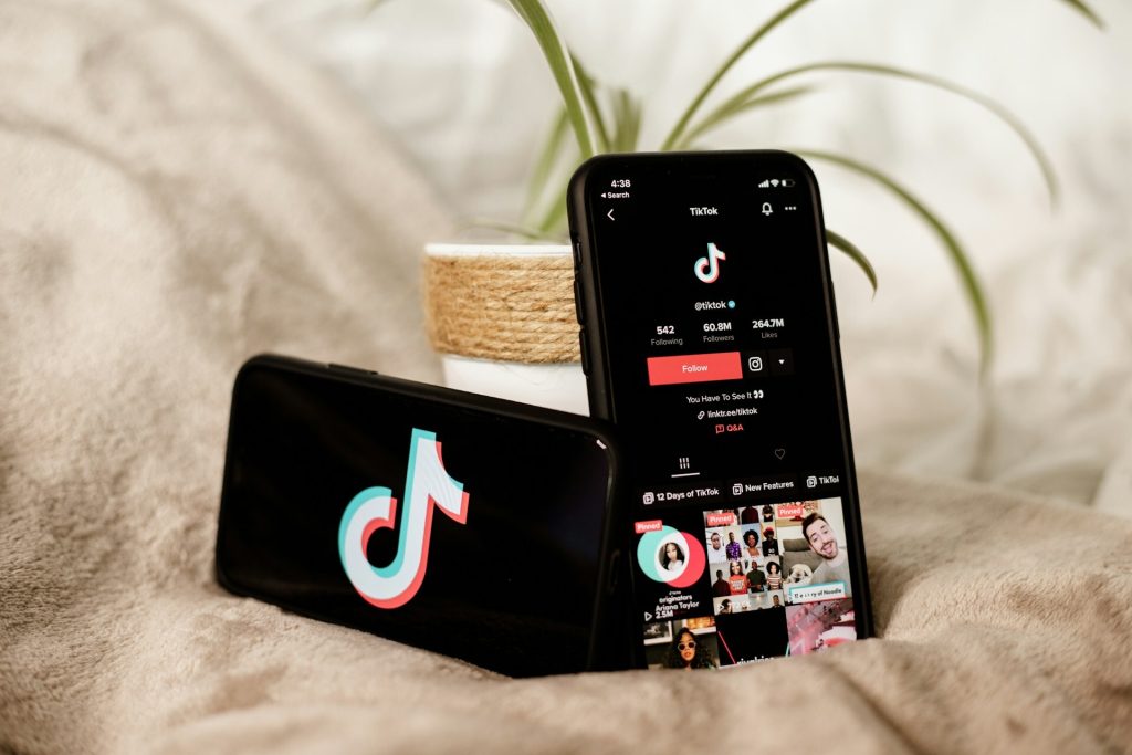 Tiktok app on smartphone